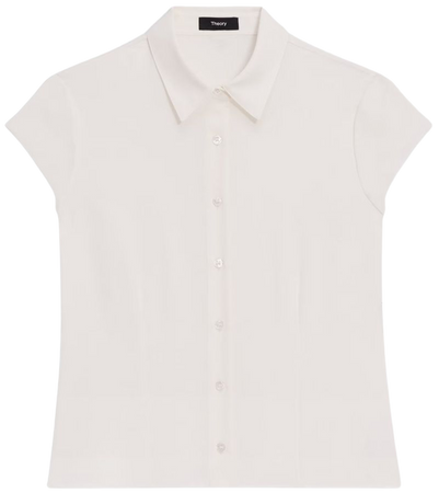 Silk Georgette Cap Sleeve Shirt | Theory