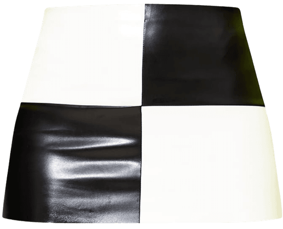 Monochrome Checkerboard Pu Mini Skirt | PrettyLittleThing USA