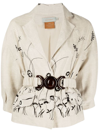 Silvia Tcherassi Gianna Embroidered Belted Jacket - Farfetch
