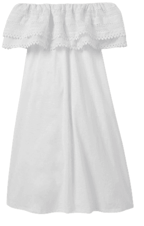 Ruffle Detail Jersey Dress - White | Boden US