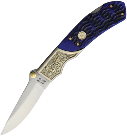 Frost Cutlery Jaguar Folding Knife 3" Stainless Steel Blade Blue Bone Handle | eBay