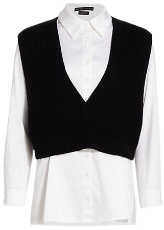 Shop Alice + Olivia Orly Sweater Vest | Saks Fifth Avenue