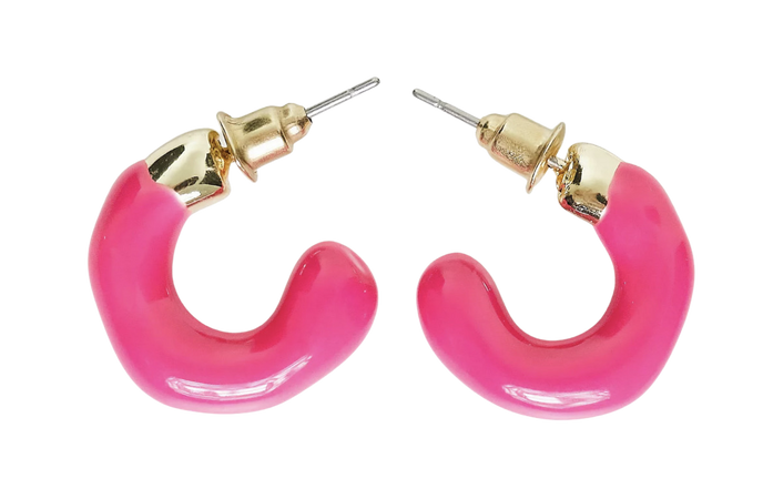 ASOS Daisy Street dipped hoop earrings in gold and pink
