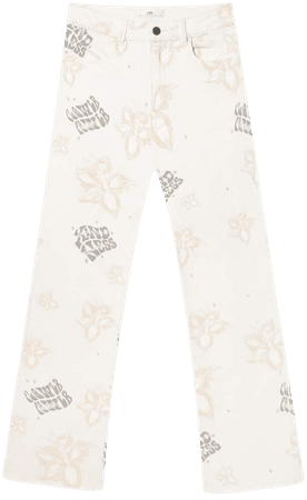 Floral jeans - Women's Just in | Stradivarius United States