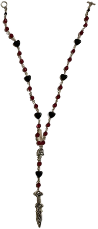 black and red rosary necklace