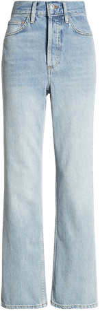 Topshop Kort High Waist Straight Leg Jeans (Bleach) | Nordstrom