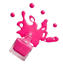 hot pink nail polish spill