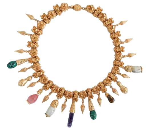 Zara gold multi color statement necklace