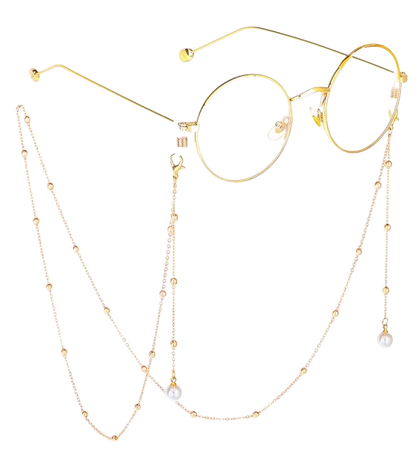 Gold/silver/pearl/beaded Glasses Chain/metal Chain/glasses | Etsy UK