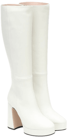 Leather Knee-High Platform Boots - Gucci | Mytheresa