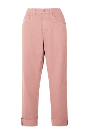 Blush Bead-embellished high-rise straight-leg jeans | Brunello Cucinelli | NET-A-PORTER