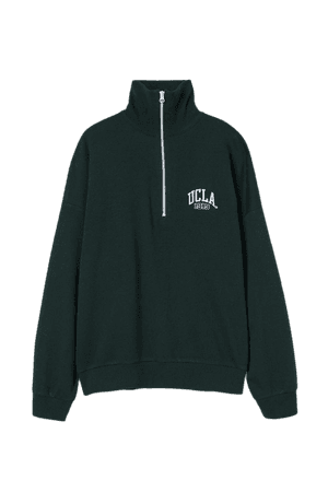 Half-zip Sweatshirt - Dark green/UCLA - Ladies | H&M US