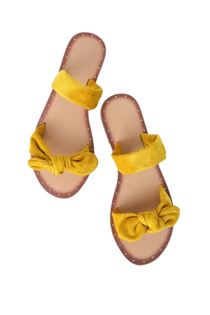 yellow bow tie sandals