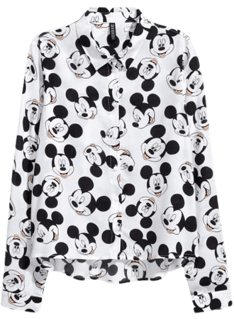 Patterned shirt - White/Mickey Mouse - Ladies | H&M GB