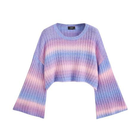 pastel blue pink purple cropped sweater