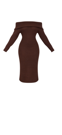 chocolate Fold Over Rib Knit Maxi Dress