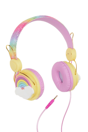 Glittery On-ear Headphones - Pink/rainbow - Kids | H&M US