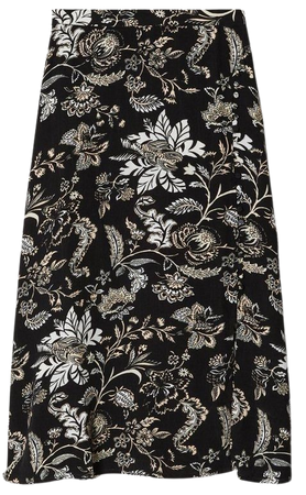 Batik Floral Button Woven Midi Skirt | Karen Millen