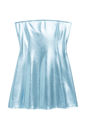 Shiny blue bodycon dress - Shiny blue - Mini dresses - Monki WW