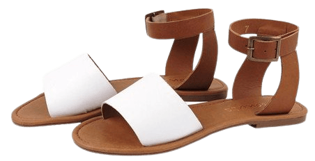 shoes, sandals, white, brown, leather, tan, sandals, beach, festival, summer, buckles, buckles, straps - Wheretoget