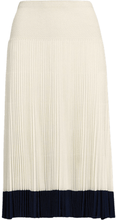 Shop Ralph Lauren Collection stripe-detail pleated skirt with Express Delivery - Farfetch