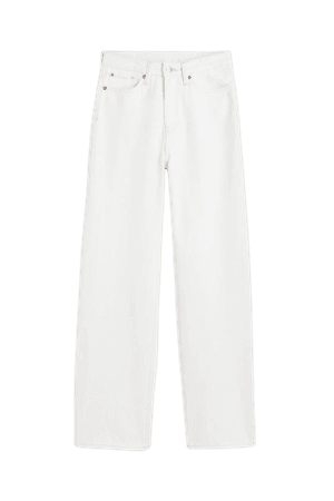 Loose Straight High Jeans - White - Ladies | H&M US