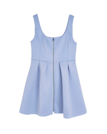 Blue zip detail mini dress | River Island