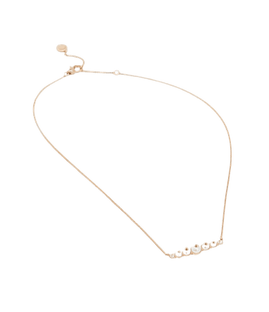 ALLSAINTS US: Womens Dana Pearl Bar Necklace (pearl_warm_brass)