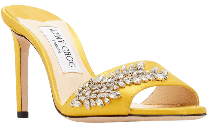 Stacey Crystal-Embellished Satin Sandals by Jimmy Choo | Moda Operandi