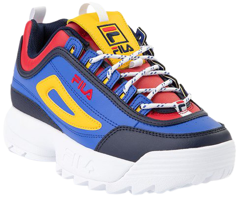Womens Fila Disruptor 2 Athletic Shoe - Blue / Red / Yellow | Journeys