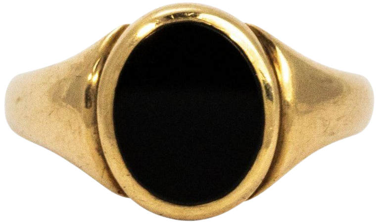 Edwardian Onyx and Gold Signet Ring For Sale at 1stdibs