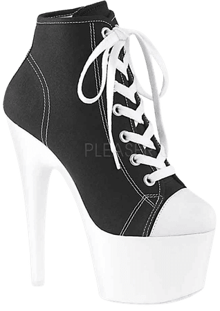 ADORE-700SK-02 Black UV White Sneaker Heels - Tragic Beautiful