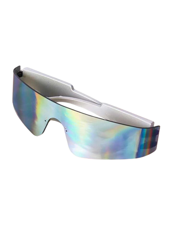 1pc Unisex One-piece Frameless Future Punk Y2k Style Cycling Sport Sunglasses With Mirrored Reflective Lens | SHEIN USA
