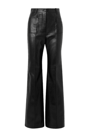 Black Paneled leather wide-leg pants | Gucci | NET-A-PORTER