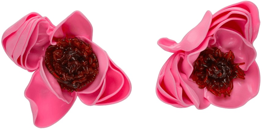 Tétier Pink & Brown Flower Pistil Earrings