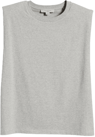 AllSaints Coni Shoulder Pad Cotton Sleeveless Muscle T-Shirt | Nordstrom