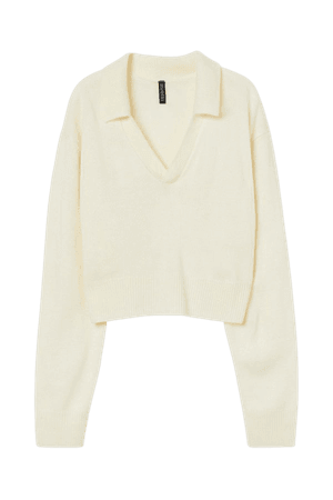 Collared Sweater - Natural white - Ladies | H&M US