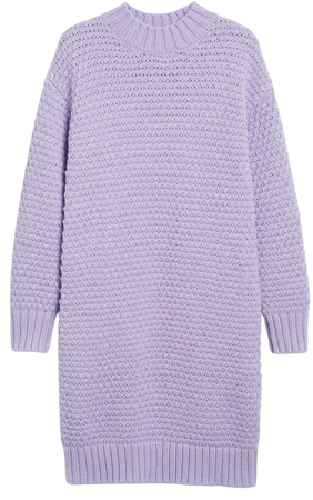 Lilac oversized knitted midi dress - Lilac - Monki WW