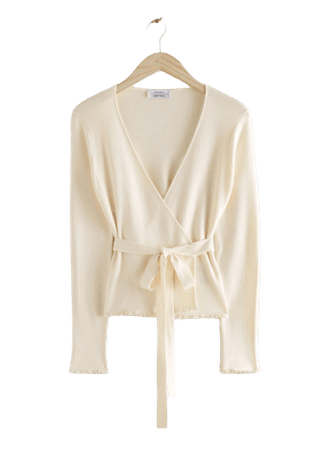 Fitted Wrap Cardigan - Creme - Wrap Tops - & Other Stories