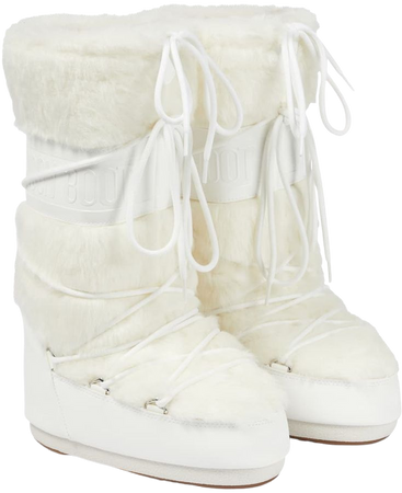 MOON BOOT Icon faux fur and faux leather snow boots