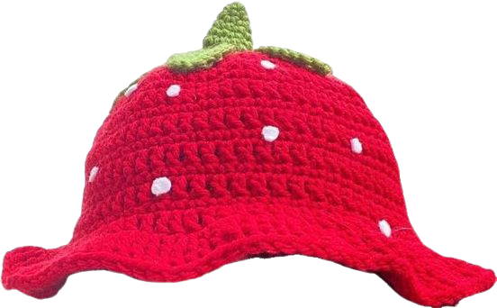 Strawberry Crochet Bucket Hat