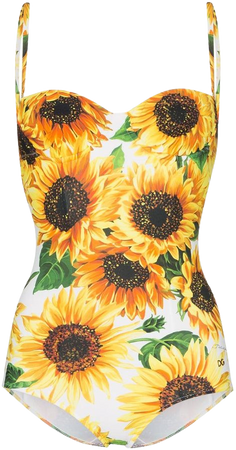 Dolce & Gabbana Sunflower Print one-piece Swimsuit - Farfetch