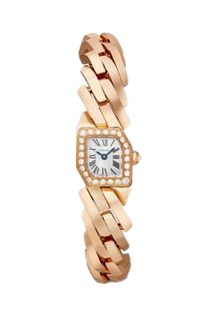 Gold Maillon de Cartier 16mm 18-karat rose gold and diamond watch | CARTIER