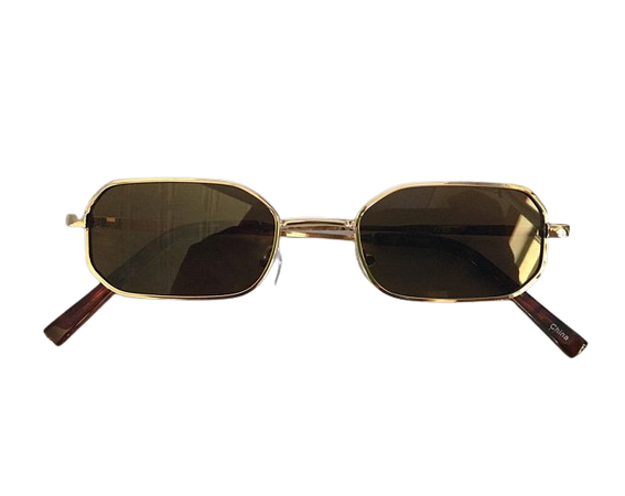 square gold rim sunglasses