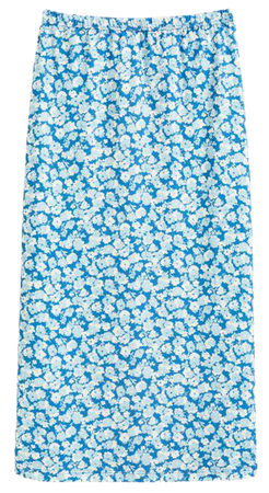 royal blue floral print Tuyau skirt