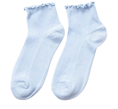 Light Blue Frilly Ankle Socks