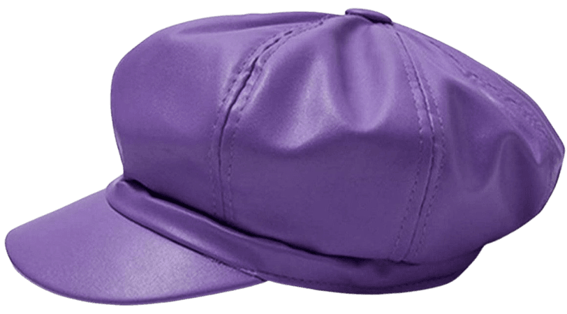 Purple leather hat