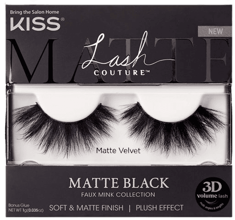 KISS Lash Couture Matte Black Faux Mink, Matte Velvet, False Eyelashes - Walmart.com - Walmart.com