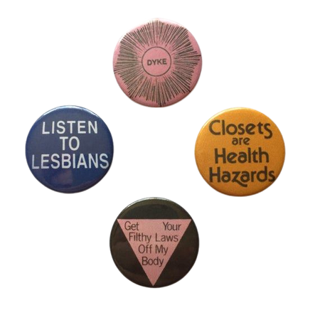 4 Lesbian Feminist Button Badges Vintage Remake Dyke | Etsy