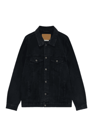 Basic black denim jacket - pull&bear